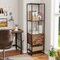 Space-Saving 5-Tier Narrow Bookcase with 4 Open Shelves and Hidden Storage Drawer